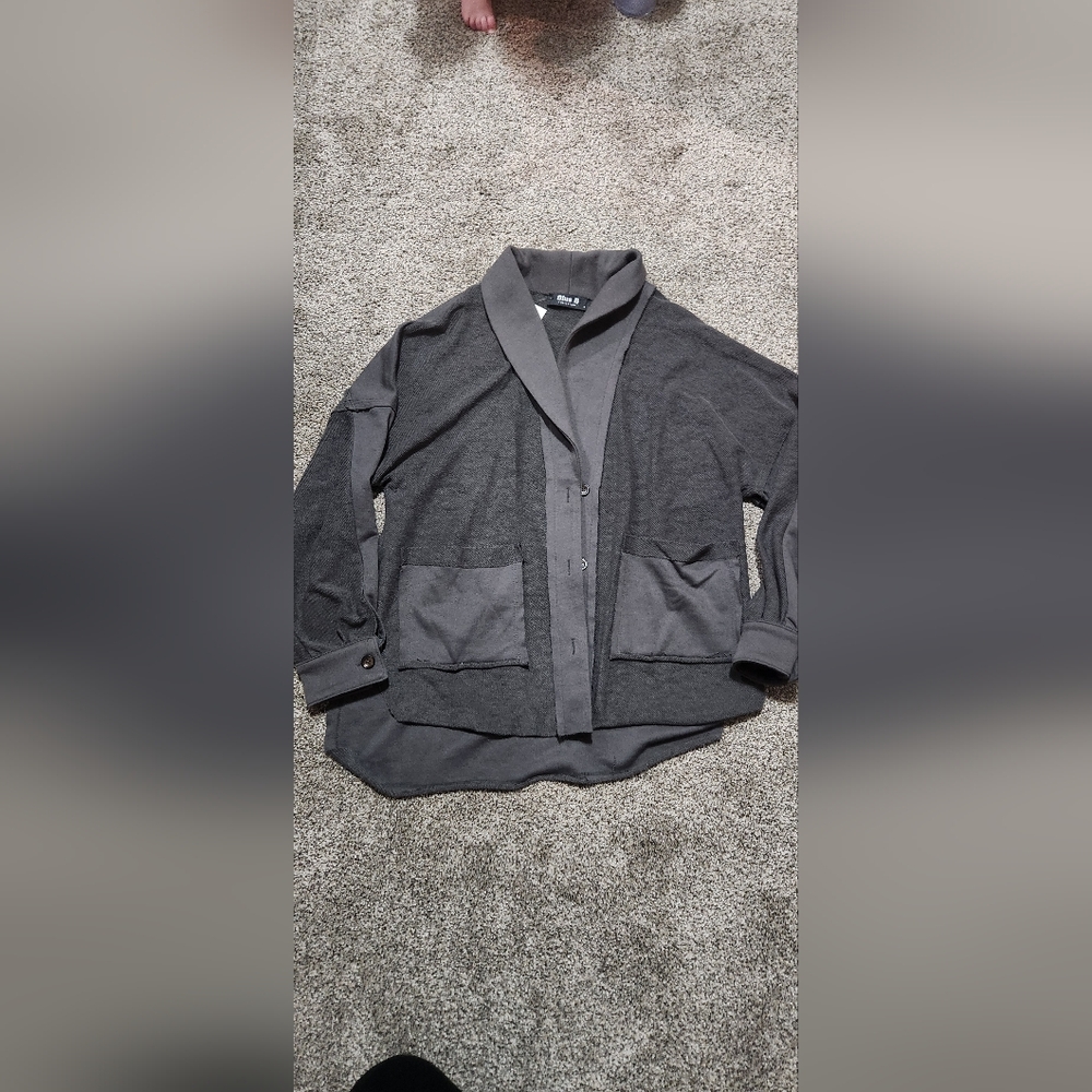 Charcoal Shawl Collar Cardigan